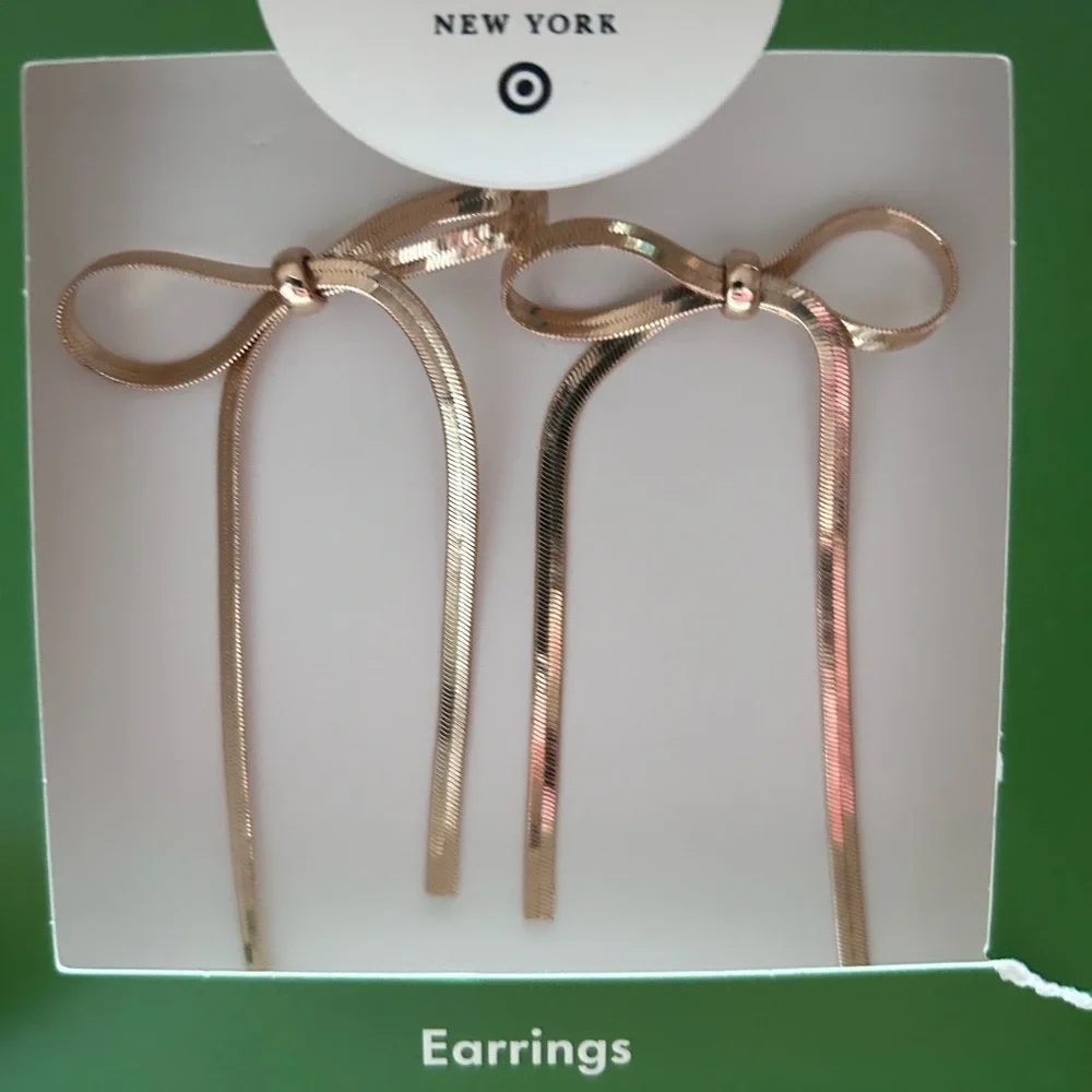 NWT Kate Spade x Target Gold Bow Drop Earrings Limited Edition Gift